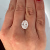 GIA 4.02 Carat Oval Cut Diamond E/VS2 Three Stone Half Moon Sidestone Ring