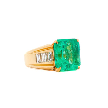 GIA 8.64 Ct Colombian Emerald & Diamond Men's Ring 18K Gold – Assay Jewelers