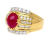 GIA Cert. 3.93 Carat No Heat Ruby & Diamond Vintage Cocktail Ring