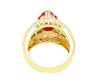 GIA Cert. 3.93 Carat No Heat Ruby & Diamond Vintage Cocktail Ring