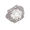 GIA Cert. 5.01 Carat Old Euro Cut Diamond Edwardian Antique Platinum Ring