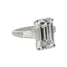 GIA Certified 10.03 Carat Emerald Cut J/VS1 Diamond Platinum Three Stone Ring