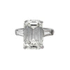 GIA Certified 10.03 Carat Emerald Cut J/VS1 Diamond Platinum Three Stone Ring