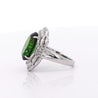 GIA Certified 10.47 Carat Green Oval Cut Tourmaline & Diamond in Platinum Cocktail Ring