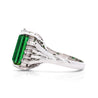 GIA Certified 11.22 Carat Green Tourmaline and Diamond Platinum Filigree Ring