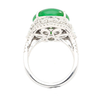 Bague en jadéite jade de grade A, 14.68 carats, certifiée GIA, avec diamant, en or 18K – Assay Jewelers