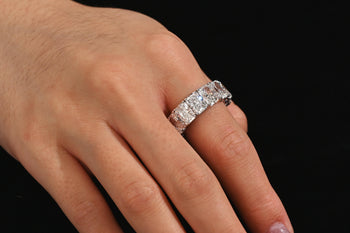 GIA Certified 15.01 Carat Radiant Cut Lab Diamond 18K White Gold Eternity Band – Assay Jewelers