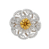 GIA Certified 1.22 Carat Fancy Intense Orange-Yellow Diamond Floral Halo Ring