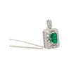 GIA Certified 1.39 Carat Zambian Emerald and Diamond Floral Box Pendant Necklace