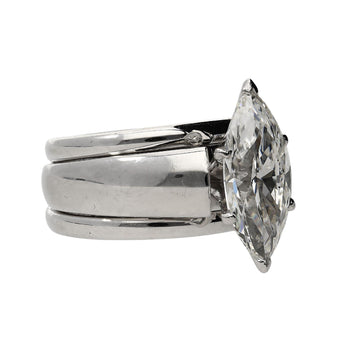 GIA Certified 1.46 Carat Marquise Diamond M/VVS2 Platinum Wide Band Ring – Assay Jewelers