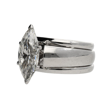 GIA Certified 1.46 Carat Marquise Diamond M/VVS2 Platinum Wide Band Ring – Assay Jewelers
