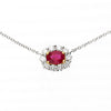 GIA Certified 1.47 Carat Ruby & Diamond Halo Floating Pendant Necklace