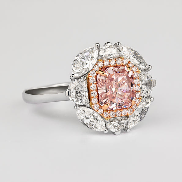 GIA Certified 1.69 Carat Fancy Pink Diamond Engagement Ring