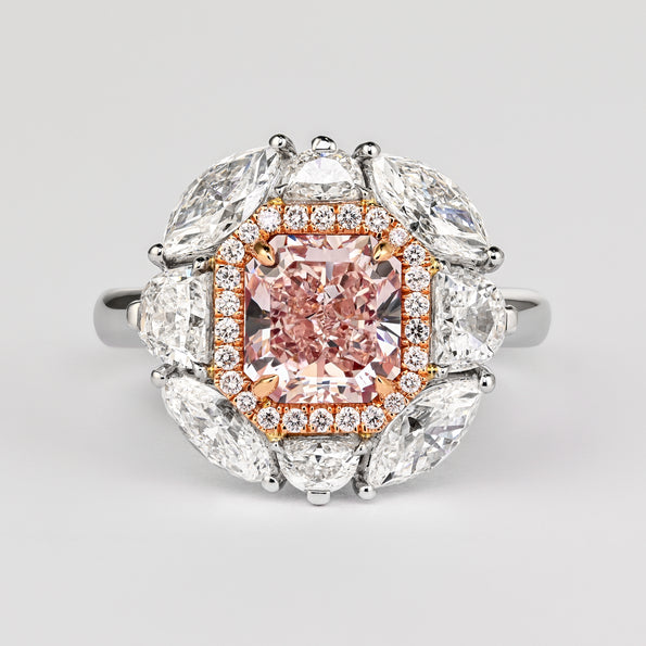 GIA Certified 1.69 Carat Fancy Pink Diamond Engagement Ring