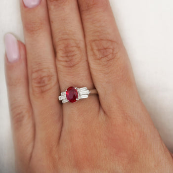GIA Certified 2 Carat Burma Ruby Pigeon Blood and Diamond Platinum Art Deco Ring – Assay Jewelers