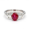 GIA Certified 2 Carat Burma Ruby Pigeon Blood and Diamond Platinum Art Deco Ring