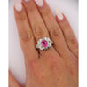 GIA Certified 2.4 Carat No Heat Pink Sapphire & Briolette Diamond Platinum Ring