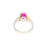 GIA Certified 2.42 Carat Purplish Pink Sapphire & Diamond Three Stone Ring