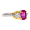GIA Certified 2.42 Carat Purplish Pink Sapphire & Diamond Three Stone Ring
