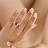 GIA Certified 2.42 Carat Purplish Pink Sapphire & Diamond Three Stone Ring