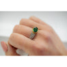 GIA Certified 2.5 Carat Oval Cut Tsavorite and Diamond Overpass Crossover Ring | Signed Richard Krementz