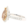GIA Certified 2.53 Carat Pear Cut Brown Diamond Halo Pave Engagement Ring