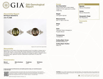 GIA Certified 2.62 Carat Oval Green Alexandrite & Diamond Platinum Vintage Ring – Assay Jewelers