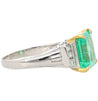 GIA Certified 2.91 Carat Colombian Emerald & Diamond Platinum Ring