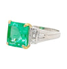 GIA Certified 2.91 Carat Colombian Emerald & Diamond Platinum Ring