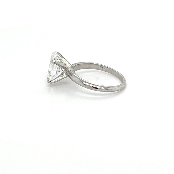 GIA Certified 3 Carat Oval Lab Grown Diamond Solitaire Ring