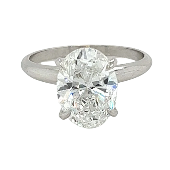 GIA Certified 3 Carat Oval Lab Grown Diamond Solitaire Ring