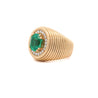 GIA Certified 3.01 Carat Colombian Emerald & Diamond 18K Yellow Gold Unisex Ring