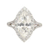 GIA Certified 3.22 Carat Marquise Cut G/VS1 Halo Engagement 18K Ring