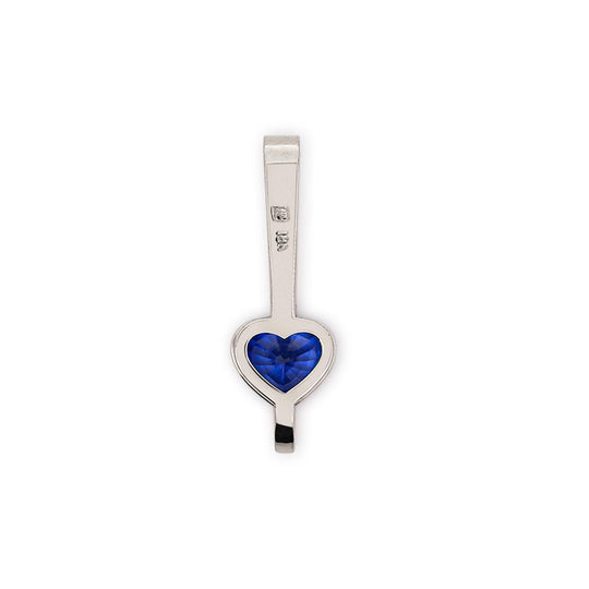 GIA Certified 3.5 Carat Heart Blue Sri Lanka Sapphire Diamond 18K Drop Pendant