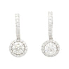 GIA Certified 3.7 Carat TW Natural Diamond Latch Back Dangle-Drop Earrings in 18K