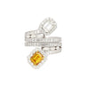 GIA Certified 3.81 Carat Detachable Two-Piece Toi Et Moi Ring in 18K White Gold