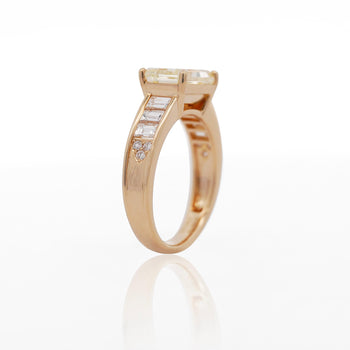 GIA Certified 3.86 Carat Yellow Diamond East West Ring 18K Gold – Assay Jewelers