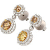 GIA Certified 3.96 Carat Round Fancy Brown To Yellow Diamond Drop Earrings