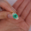 GIA Certified 4 Carat Colombian Minor Oil Emerald & Diamond Engagement Ring