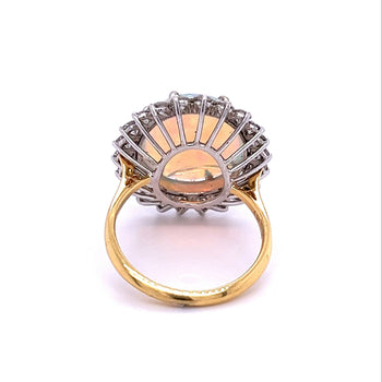 GIA Certified 4.09-carat White Opal and Diamond Halo in Platinum and Gold Ring – Assay Jewelers