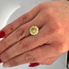 GIA Certified 4.65 Carat Fancy Deep Yellow Diamond Solitaire Bezel Set Mens Ring