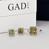 GIA Certified 5.12 Carat Fancy Brownish Greenish Yellow Diamond Stud Earrings