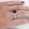 GIA Certified 5.52 Carat Rubellite and Diamond Halo in Filigree Setting Ring