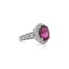 GIA Certified 5.52 Carat Rubellite and Diamond Halo in Filigree Setting Ring