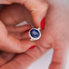 GIA Certified 6.01 Carat Sapphire & Diamond in Halo Engagement Ring