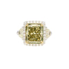 GIA Zertifiziert 6,07 Karat Radiant Cut Fancy Brownish Greenish Yellow Diamond Ring