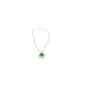 GIA Certified 6.33 Carat Minor Oil Colombian Emerald Necklace in 18K White Gold