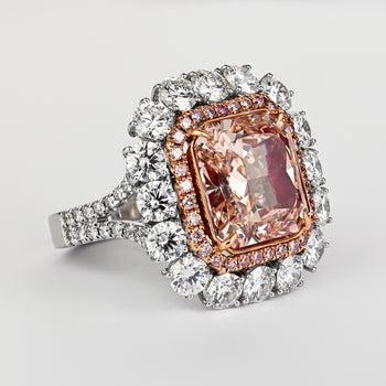 GIA Certified 6.53 Carat Fancy Pink-Brown & White Diamond Ring – Assay Jewelers
