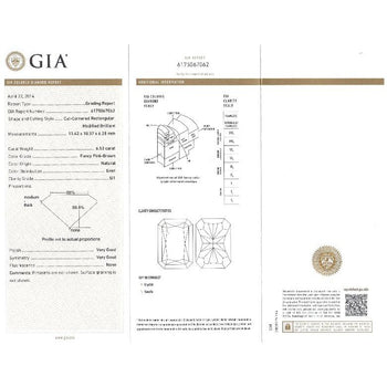 Bague en diamant blanc et rose-brun fantaisie, certifiée GIA, 6.53 carats – Assay Jewelers