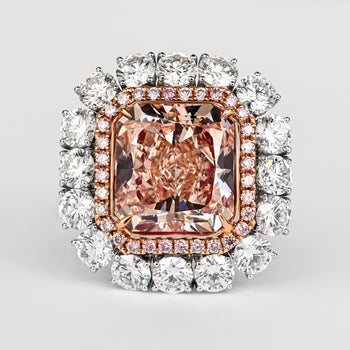 GIA Certified 6.53 Carat Fancy Pink-Brown & White Diamond Ring – Assay Jewelers